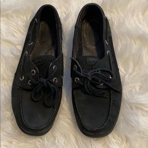 Black Sperry top sider size 8